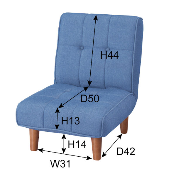 フロアソファ 【インディゴ】 スチール コットン レーヨン ポケットコイル ポリエステル 座椅子